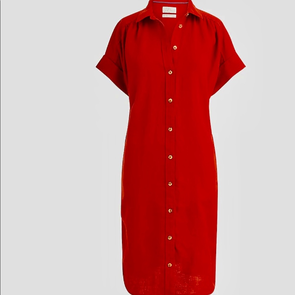 J.Crew Size SMALL Linen Radio Red - Picture 2 of 4